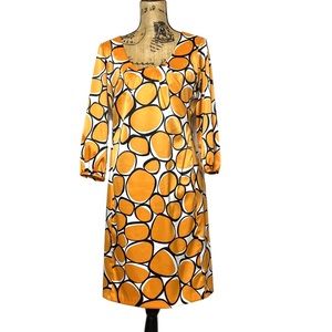 Donna Ricco Orange and Black Mini Dress